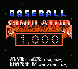 Baseball Simulator 1.000 screenshot 3 for NES